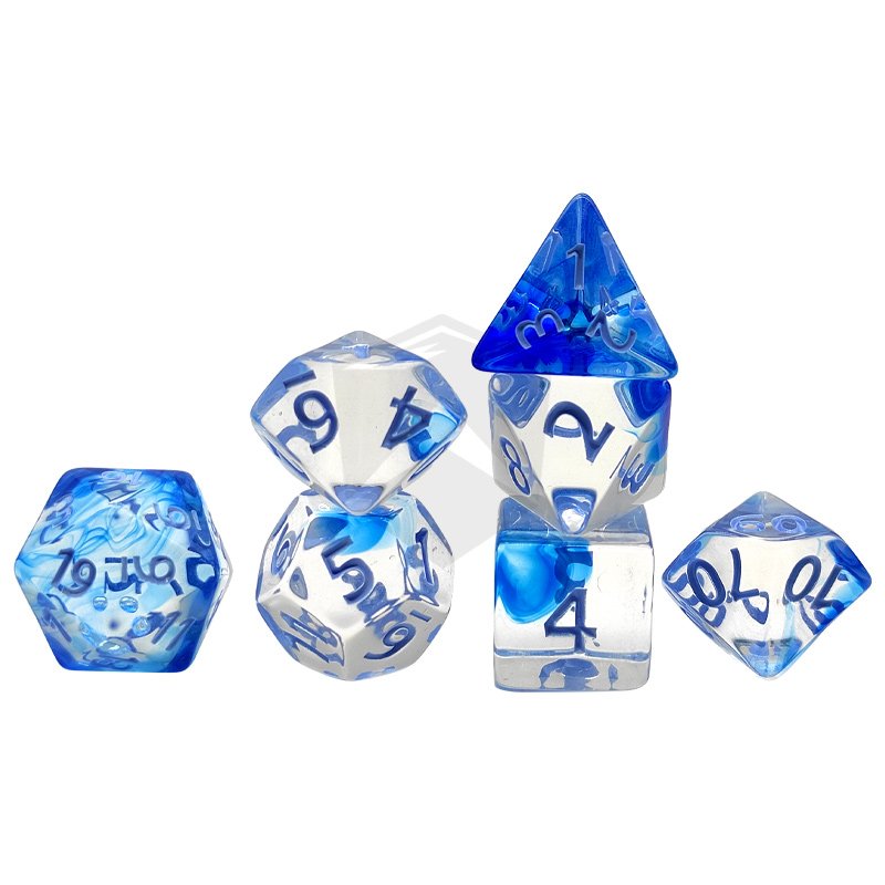 Factory Customized Polyhedral Acrylic DND Dice Set Transparent Colors Plastic Handcrafted Dice For Dungeons And Dragons