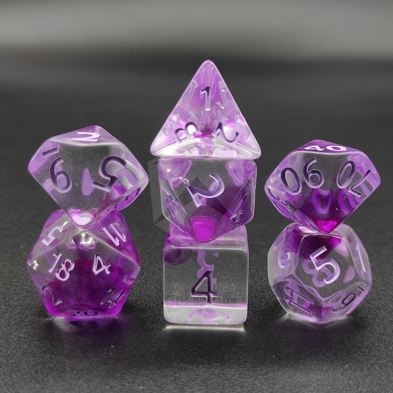 Factory Customized Polyhedral Acrylic DND Dice Set Transparent Colors Plastic Handcrafted Dice For Dungeons And Dragons