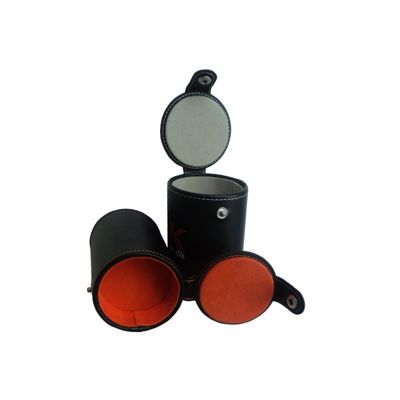 Wholesale Bulk Casino Dice Cup Custom Logo Printing Pu Leather Shaker Dice Cup with 5 Dices Lid