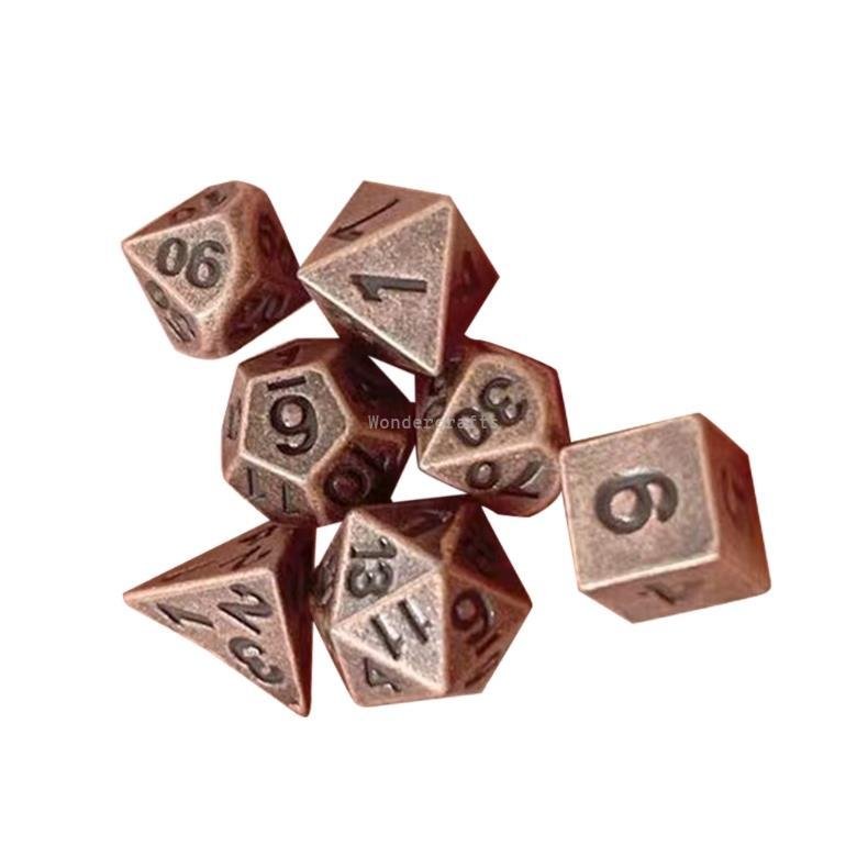 WD Portable Mini Polyhedral Dices Small Size Metal Multi-Sided Role Playing Game Metal Dices for Tabletop Player Easy Use