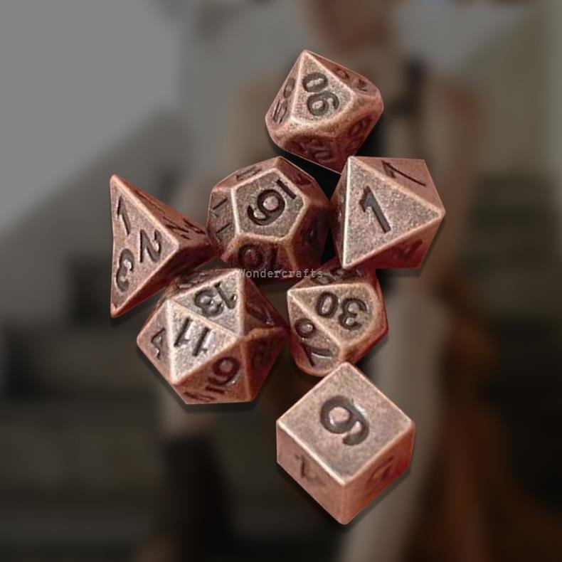 WD Portable Mini Polyhedral Dices Small Size Metal Multi-Sided Role Playing Game Metal Dices for Tabletop Player Easy Use