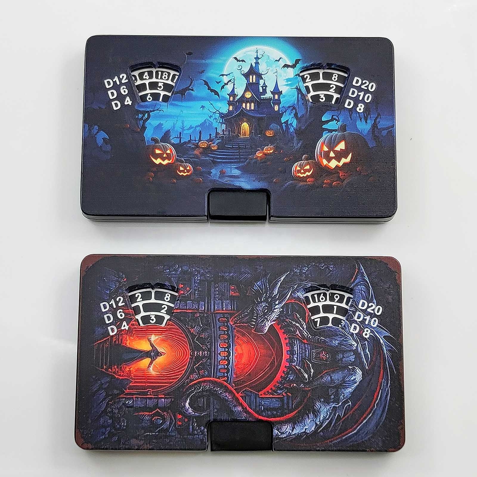 New Listing Fancy 7-in-1 Press Type Fidget Spinner Dice Card Box Portable DND Metal Dice