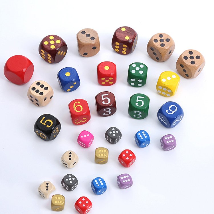 factory wholesale custom logo 5mm 8mm 10mm 12mm 14mm 16mm 19mm dnd polyhedral mini colorful wooden game blank dices sets bulk