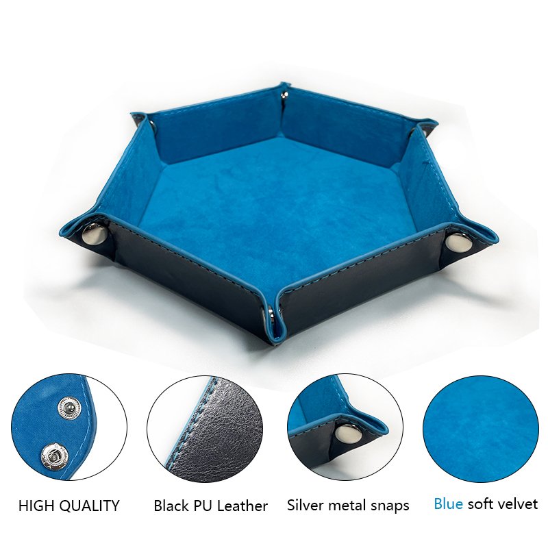 Custom Dnd Rpg Board Game Leather Dice Tray Dungeons and Dragons Magnetic Folding Dice Tray