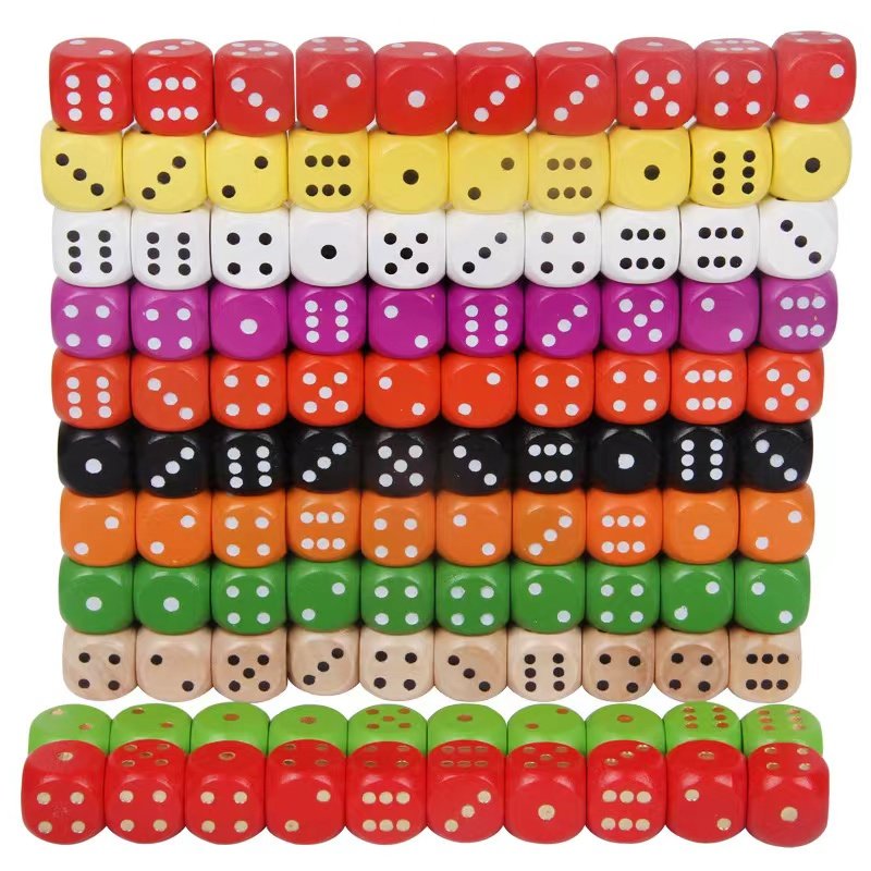wholesale XCL 18mm Resin black and white dice set D6 customized acrylic custom dice game by family