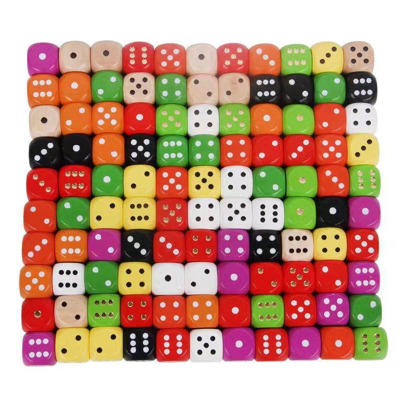 wholesale XCL 18mm Resin black and white dice set D6 customized acrylic custom dice game by family