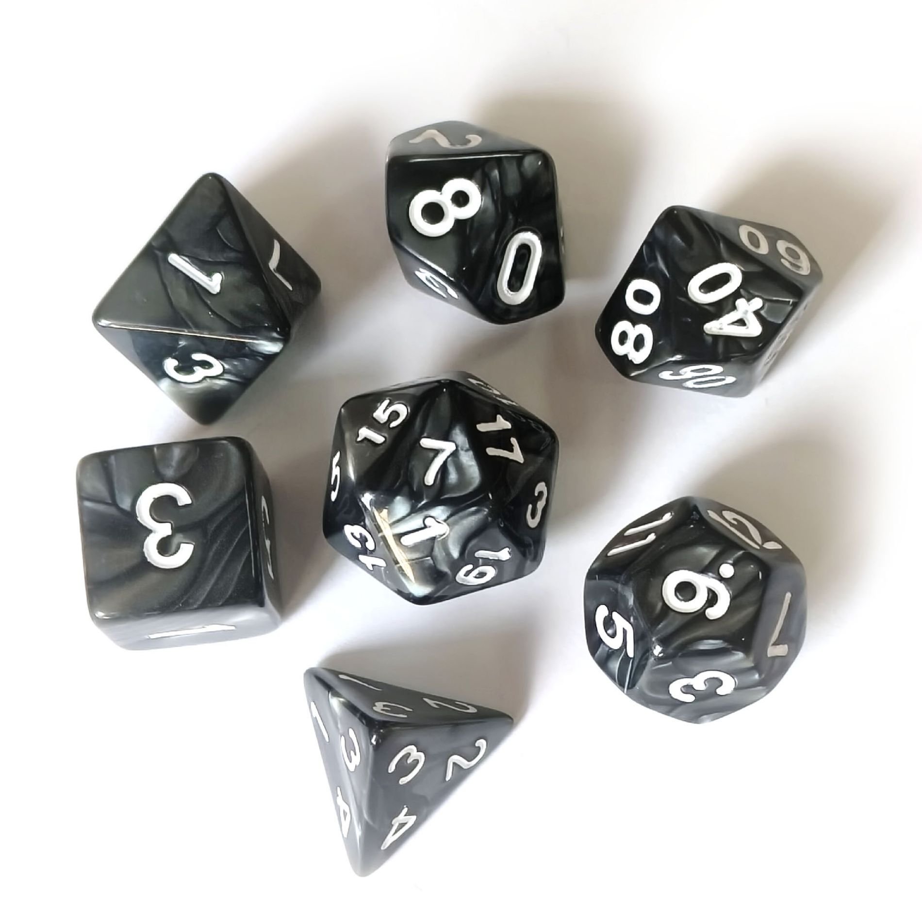 custom 7pcs Polyhedral Acrylic Cubes wholesale dnd dice set for role playing board game RPG