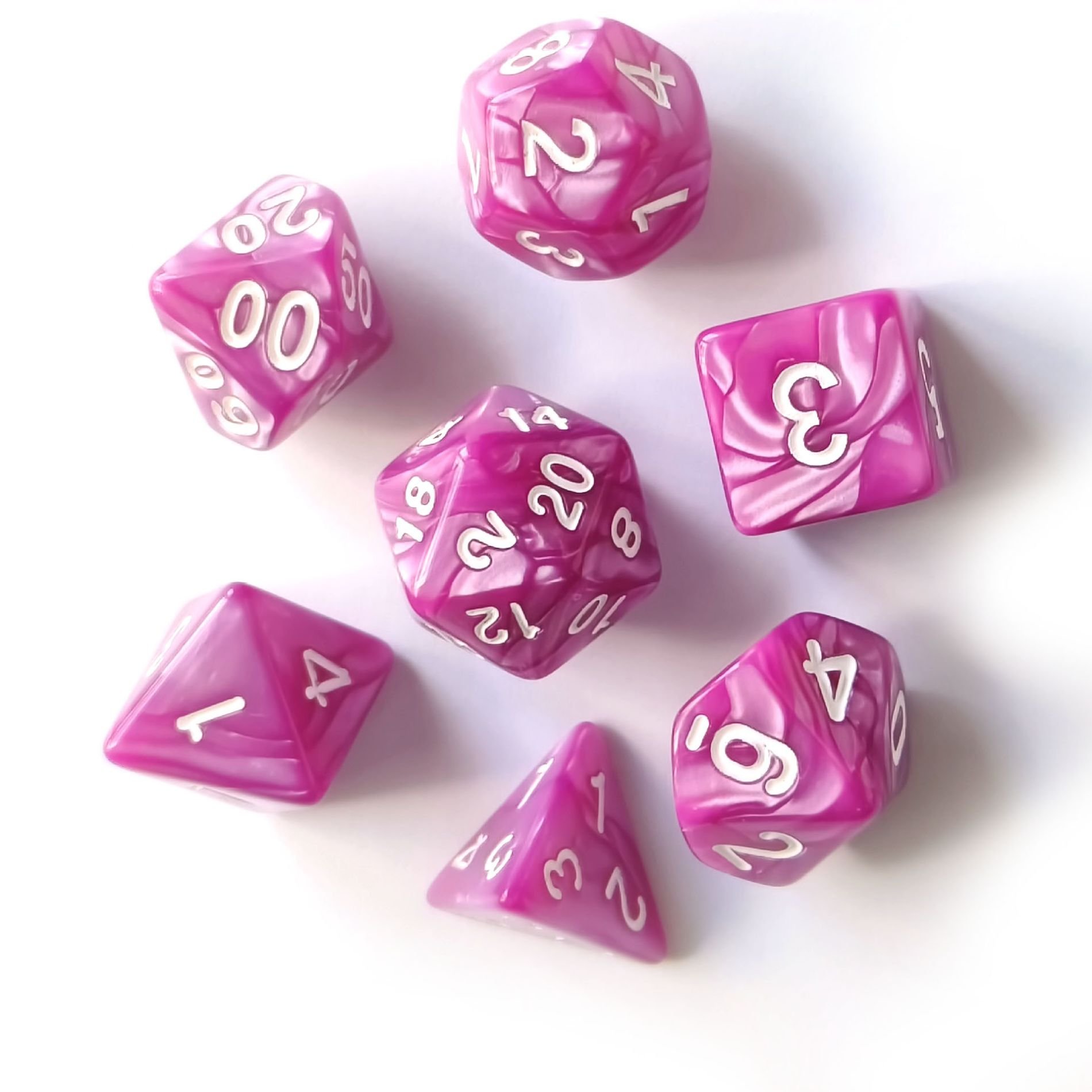 custom 7pcs Polyhedral Acrylic Cubes wholesale dnd dice set for role playing board game RPG
