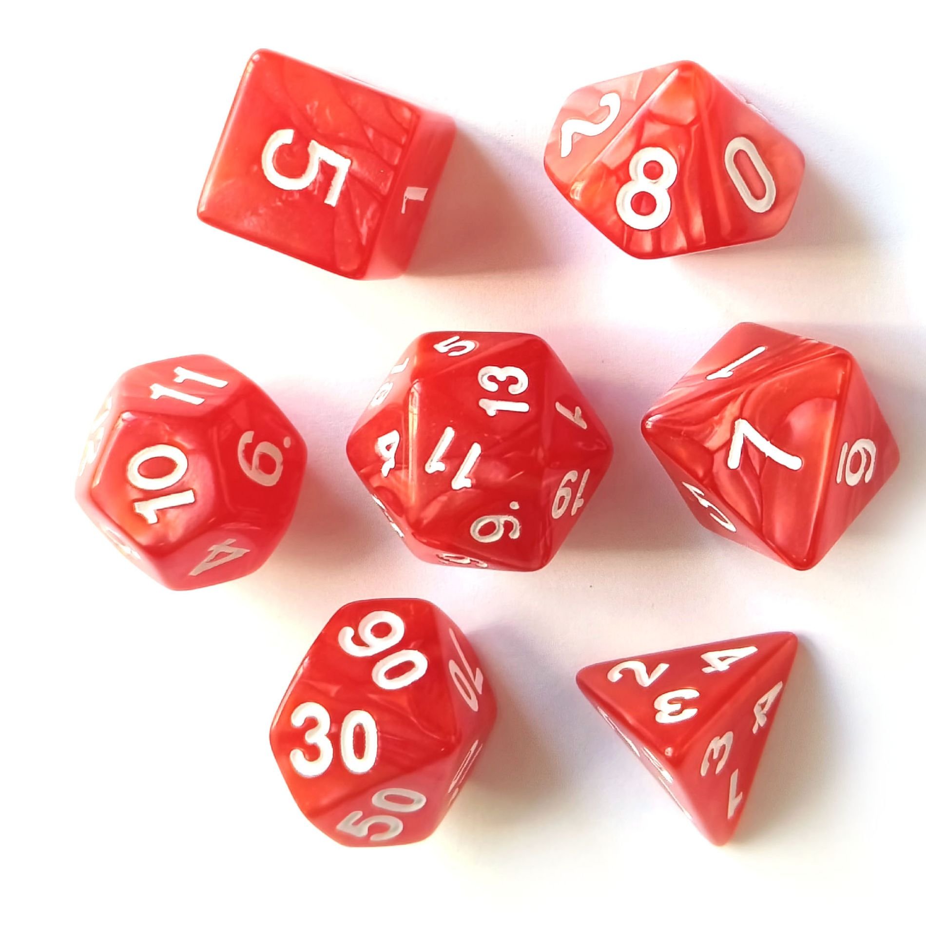 custom 7pcs Polyhedral Acrylic Cubes wholesale dnd dice set for role playing board game RPG
