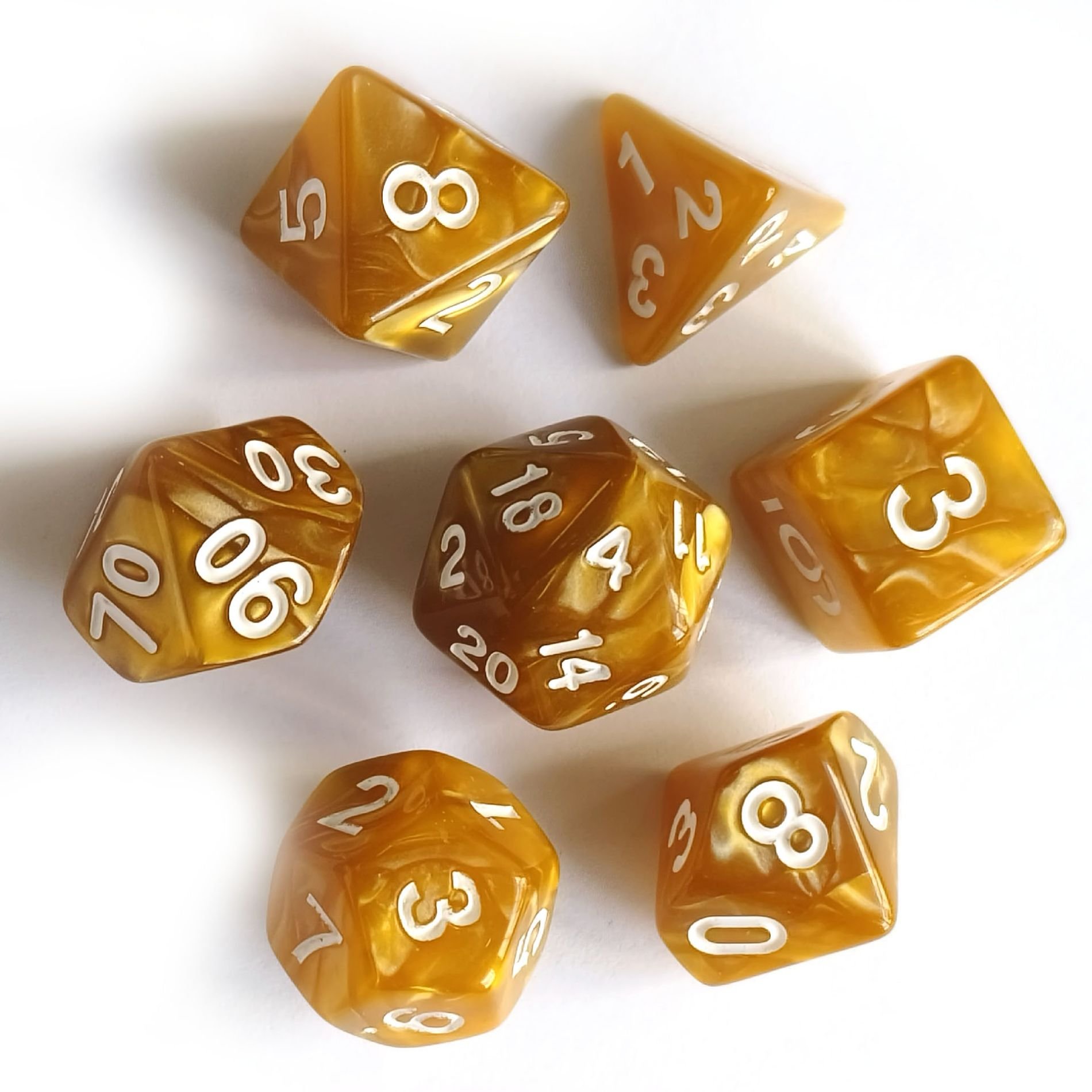 custom 7pcs Polyhedral Acrylic Cubes wholesale dnd dice set for role playing board game RPG