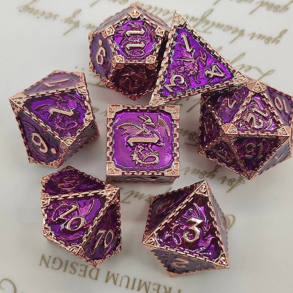 Cool Unique Trpg Dungeons Dragons New Style Board Game Accessories Customizable Dnd Metal Solid Zinc Alloy Dice Set Polyhedral