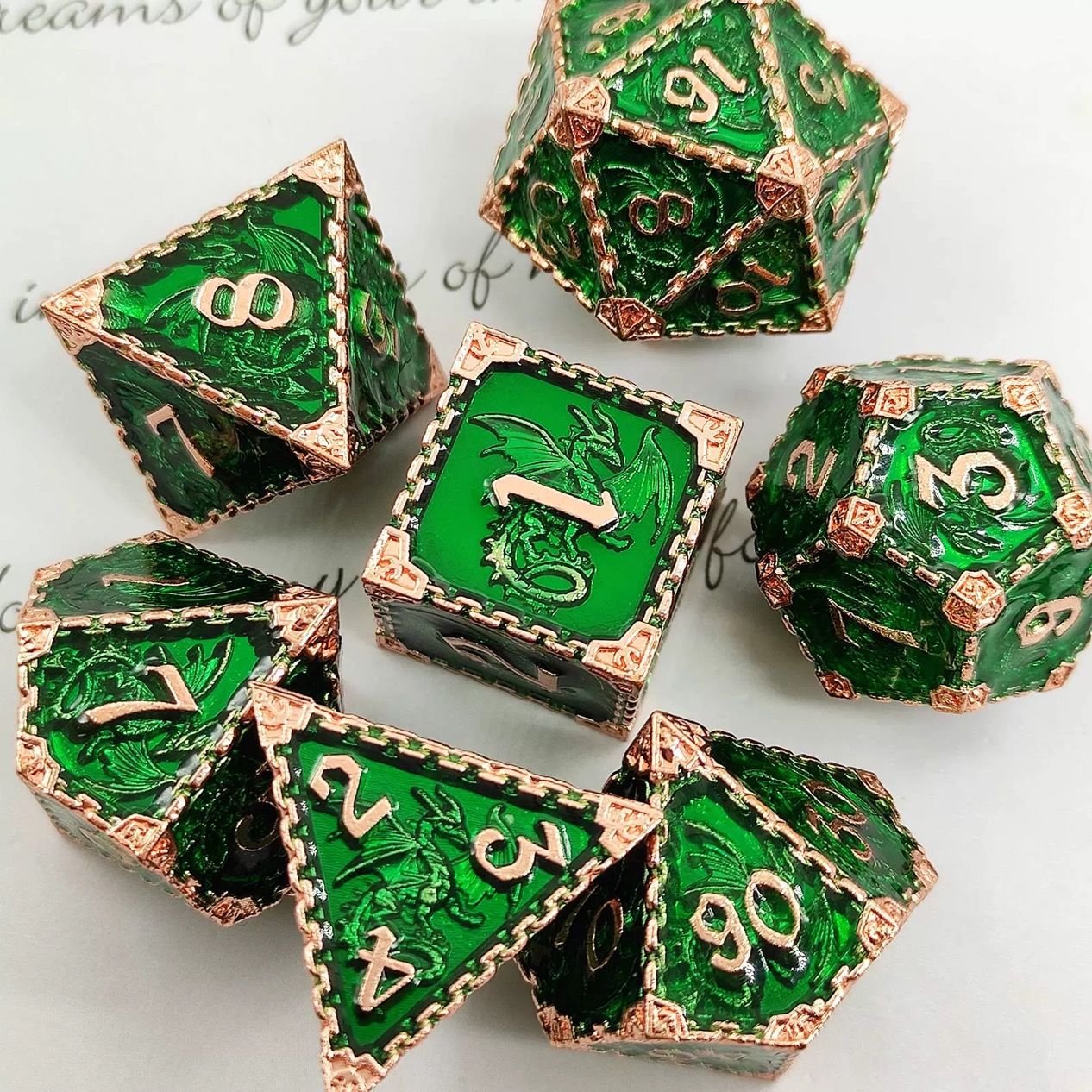 Cool Unique Trpg Dungeons Dragons New Style Board Game Accessories Customizable Dnd Metal Solid Zinc Alloy Dice Set Polyhedral