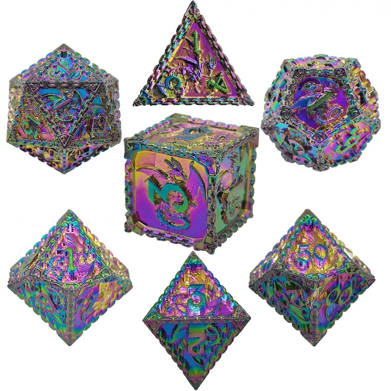 Cool Unique Trpg Dungeons Dragons New Style Board Game Accessories Customizable Dnd Metal Solid Zinc Alloy Dice Set Polyhedral