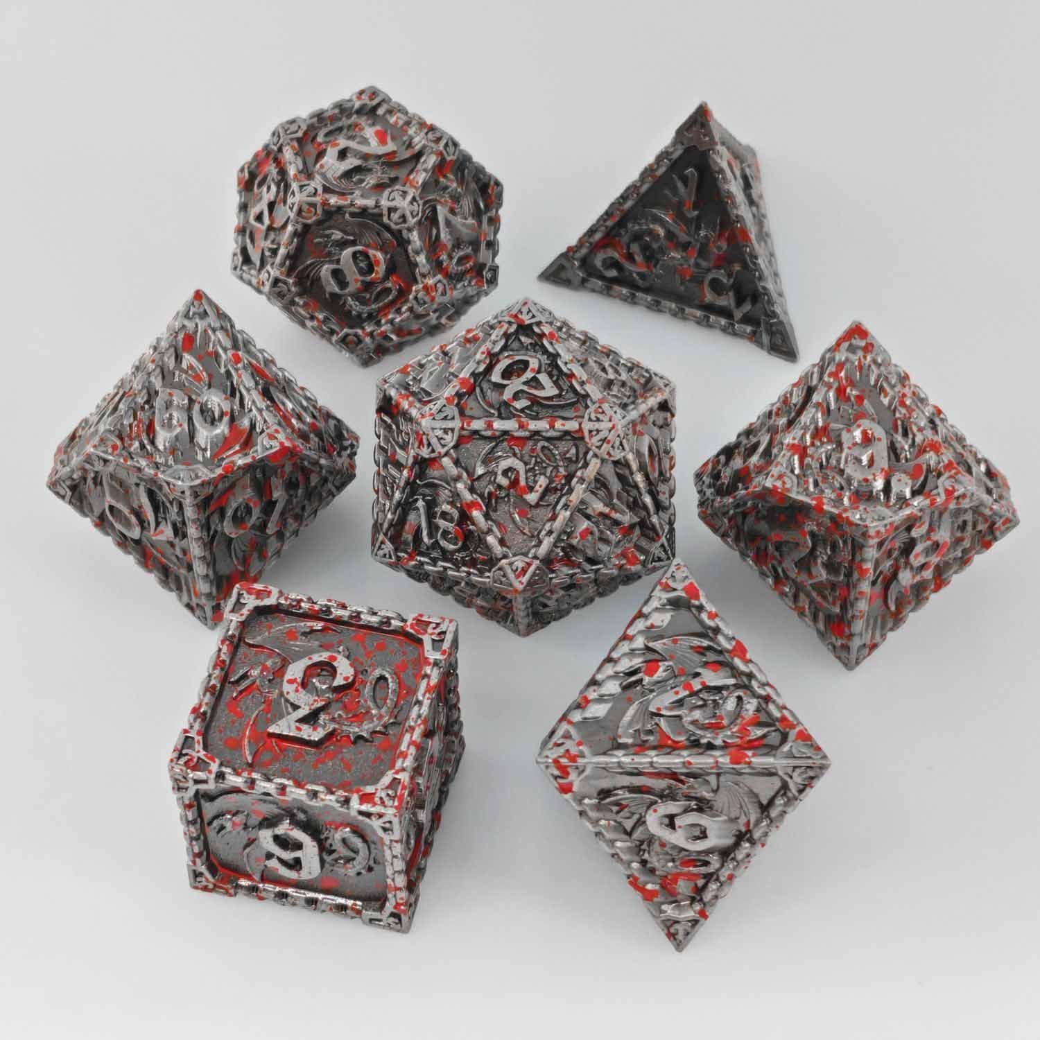 Cool Unique Trpg Dungeons Dragons New Style Board Game Accessories Customizable Dnd Metal Solid Zinc Alloy Dice Set Polyhedral