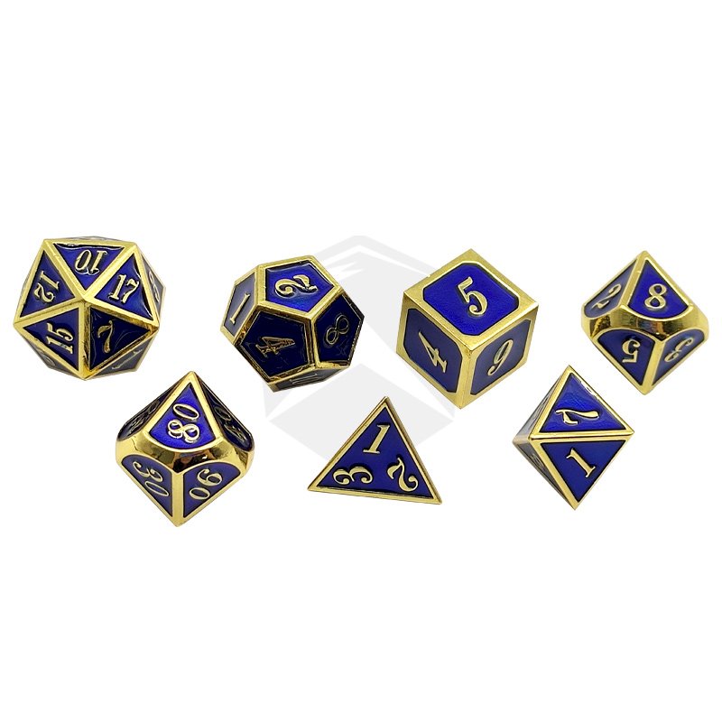 DND rpg metal dice set polyhedral dice set custom metal zinc enamel dice