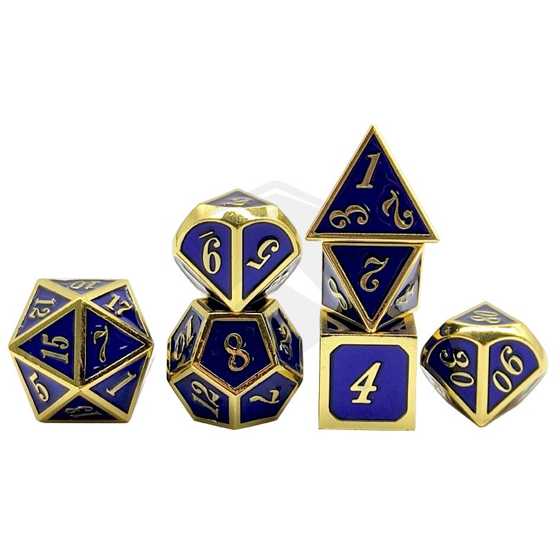 DND rpg metal dice set polyhedral dice set custom metal zinc enamel dice