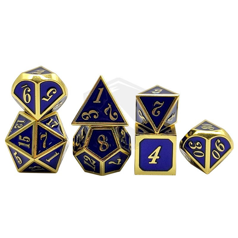 DND rpg metal dice set polyhedral dice set custom metal zinc enamel dice