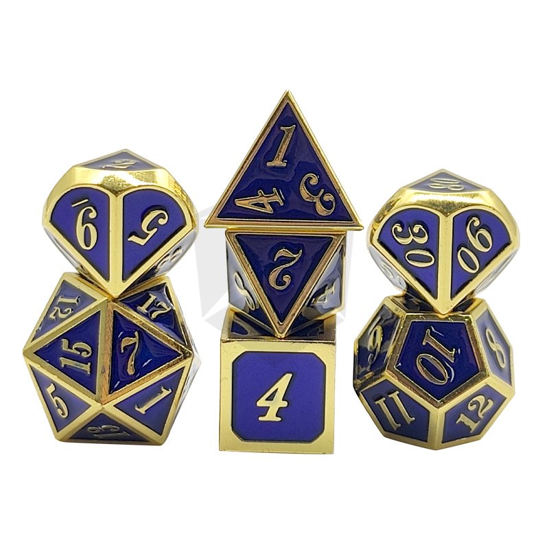 DND rpg metal dice set polyhedral dice set custom metal zinc enamel dice