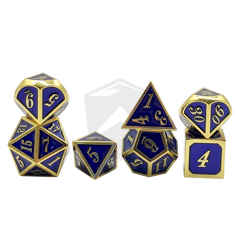 DND rpg metal dice set polyhedral dice set custom metal zinc enamel dice