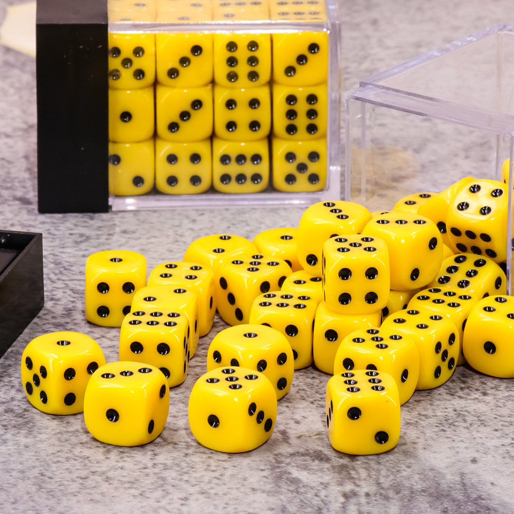 36 pcs Square Opaque Polyhedral Dice Set 12mm pips dice with plastic box for RPG dnd game
