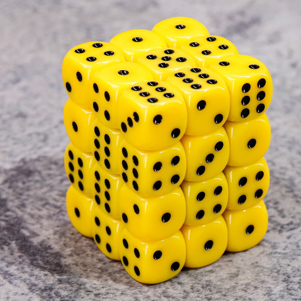 36 pcs Square Opaque Polyhedral Dice Set 12mm pips dice with plastic box for RPG dnd game