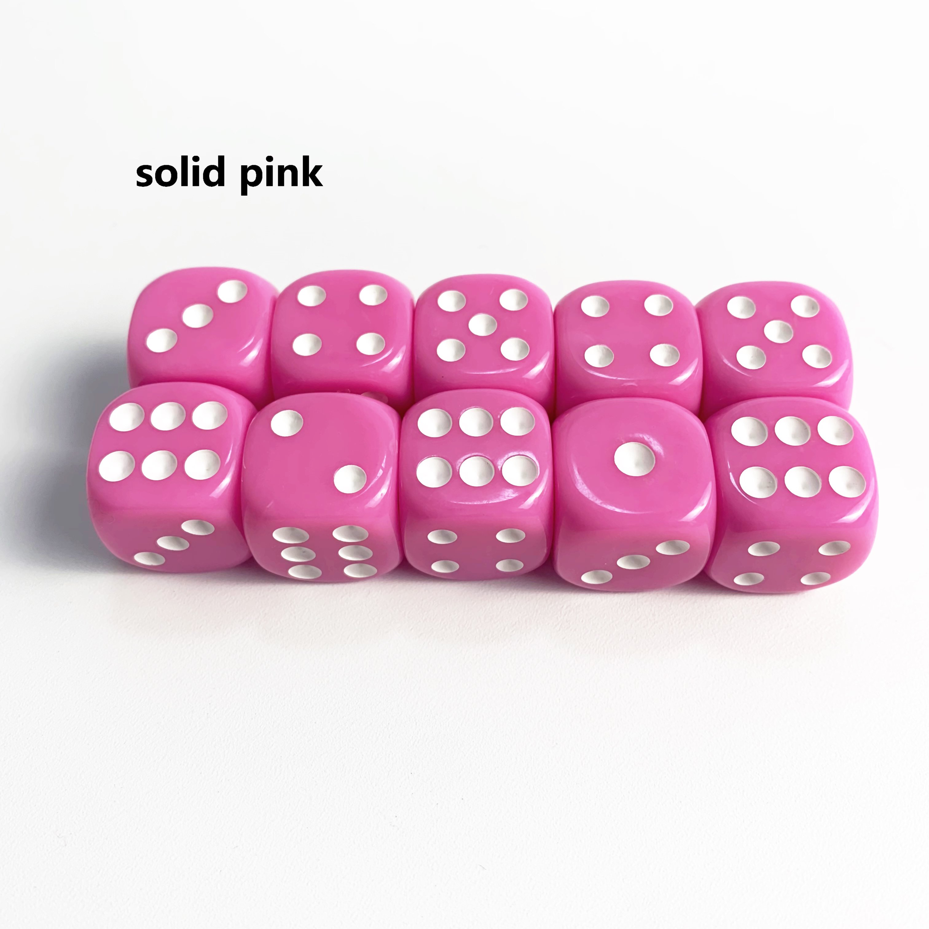 solid colors 16mm sided round corner pip dots cube plastic acrylic bouncing game dices cubes wholesale dice casino dice