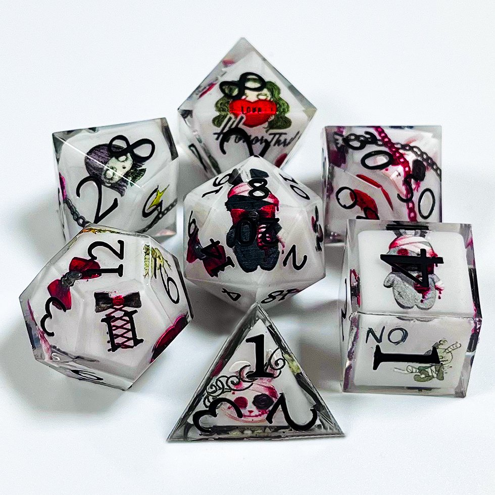 Halloween collection color D&D Handmade Polyhedral For Dungeons and Dragons Pathfinder Role Playing Game Sharp Edge Dice