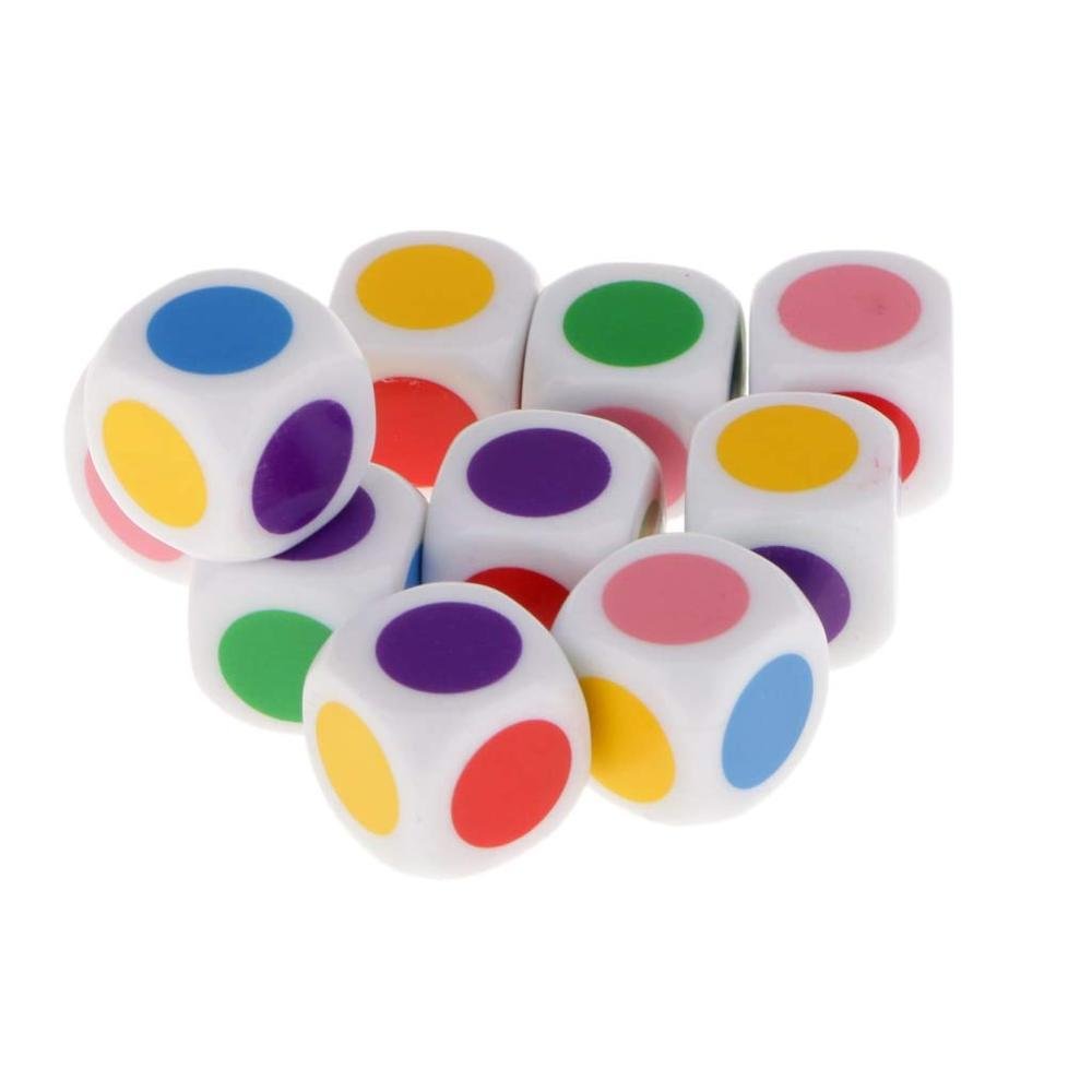 16mm 6 sided round corner and square corner kids mini cube color learning study primary colored acrylic cube dice