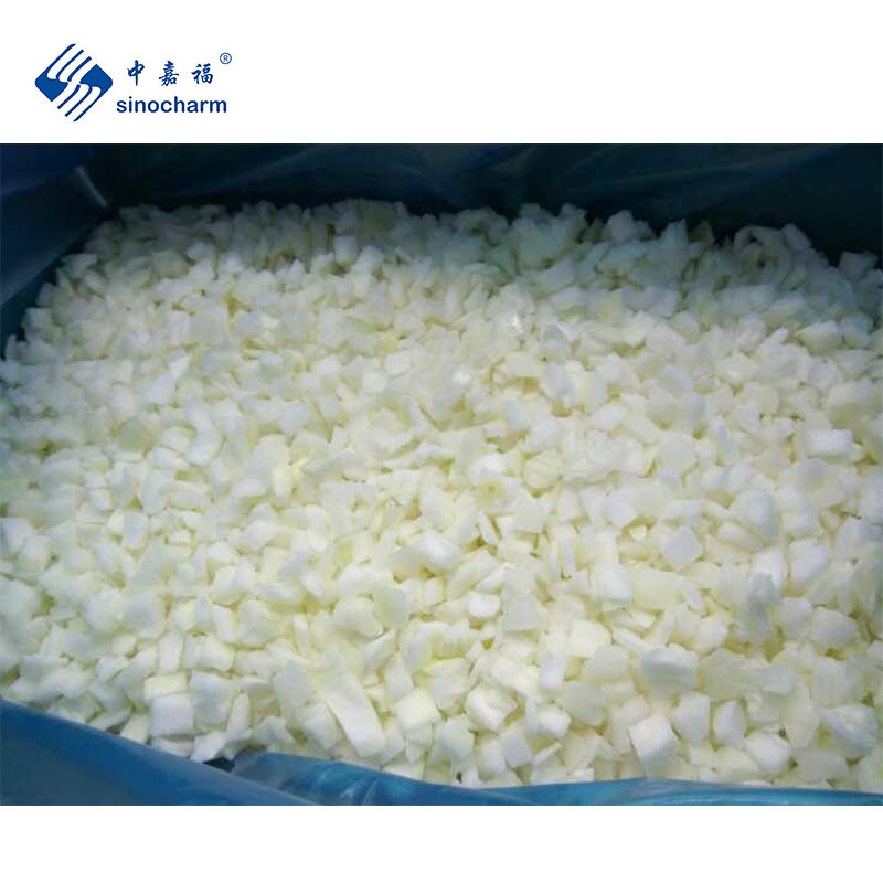 Sinocharm BRC-A approved 10*10mm IQF Fresh White Onion Dice Factory Wholesale Price Frozen Chopped Onion
