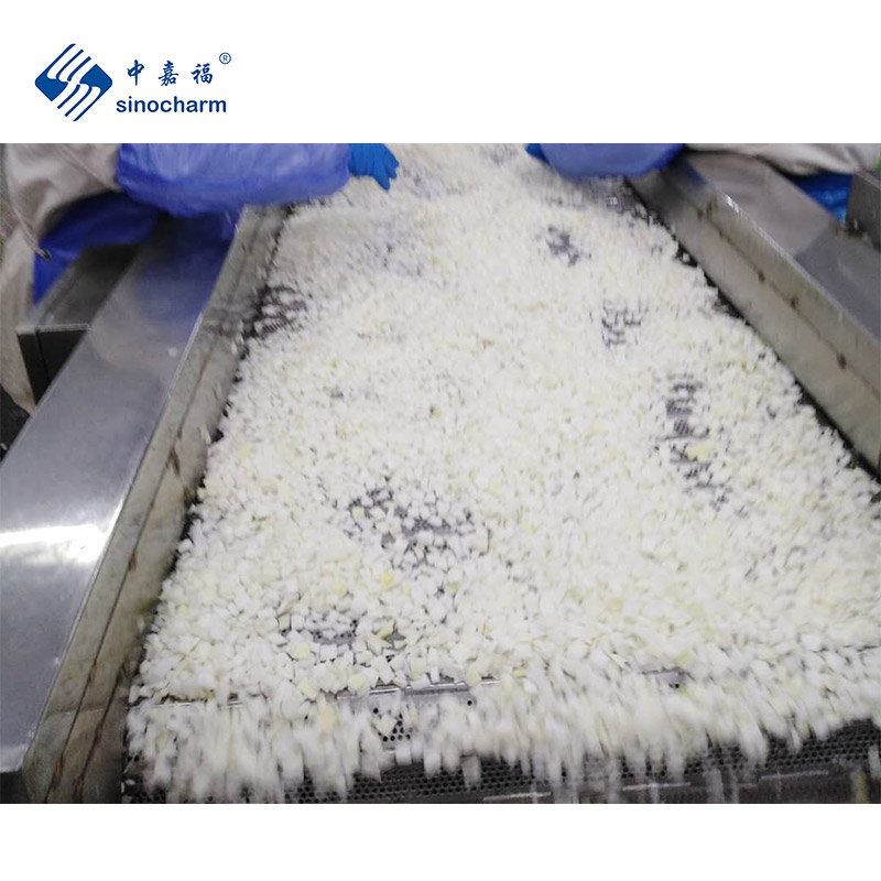 Sinocharm BRC-A approved 10*10mm IQF Fresh White Onion Dice Factory Wholesale Price Frozen Chopped Onion