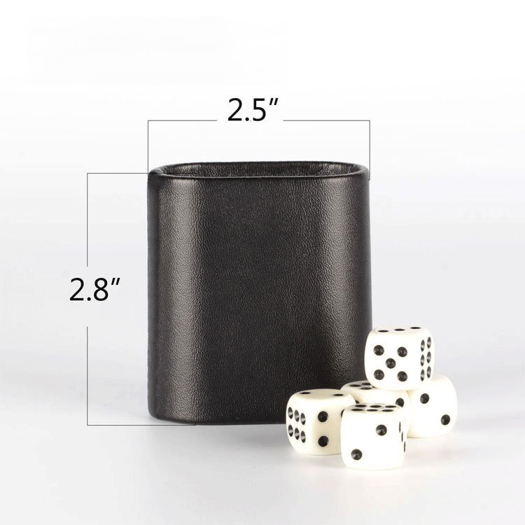 Magic Vosom Black Mini Oval Backgammon Dice Cup Leather Dice Cup Games Entertainment