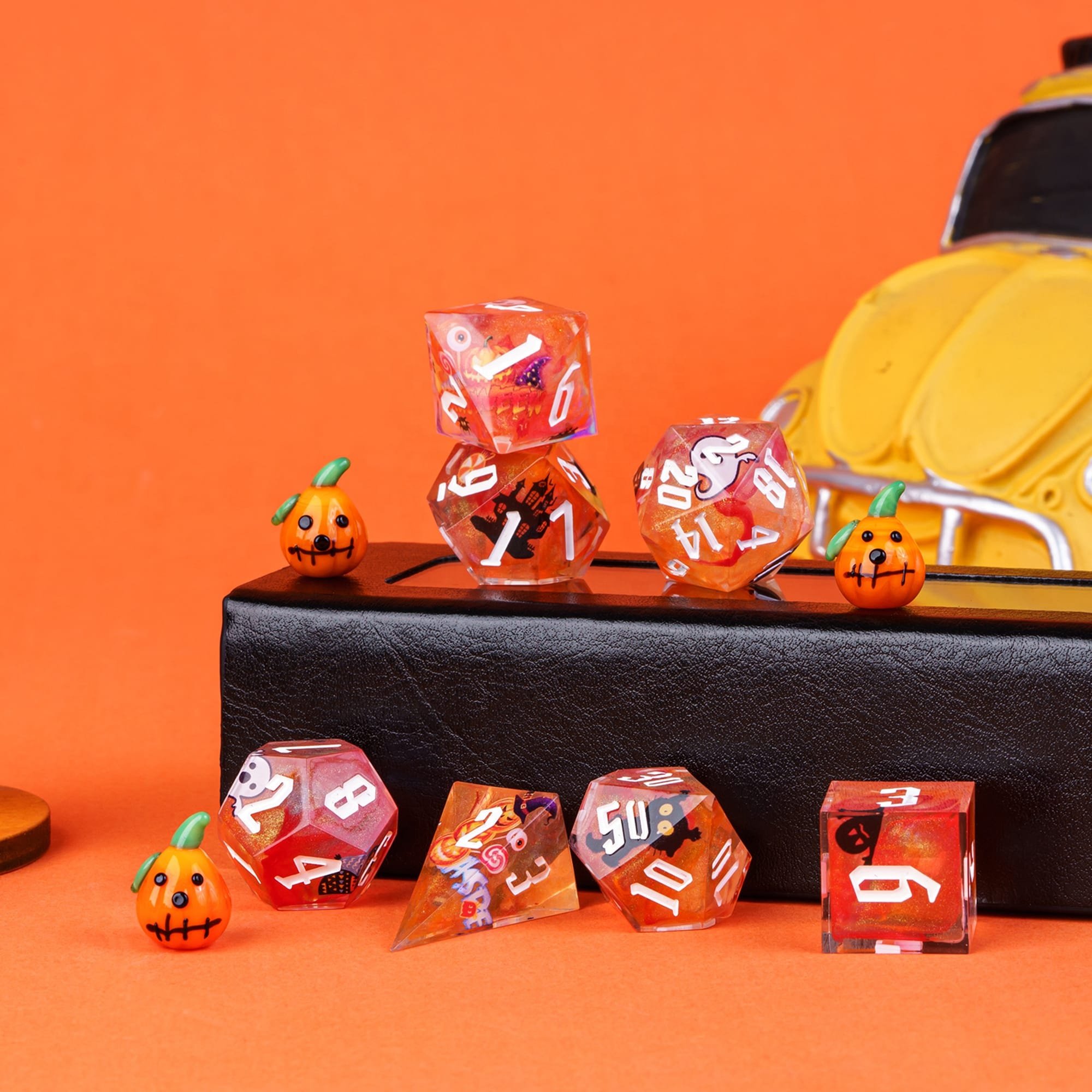 Udixi Polyhedral custom logo rpg dungeons and dragons Handmade Halloween sharp edge Dice set