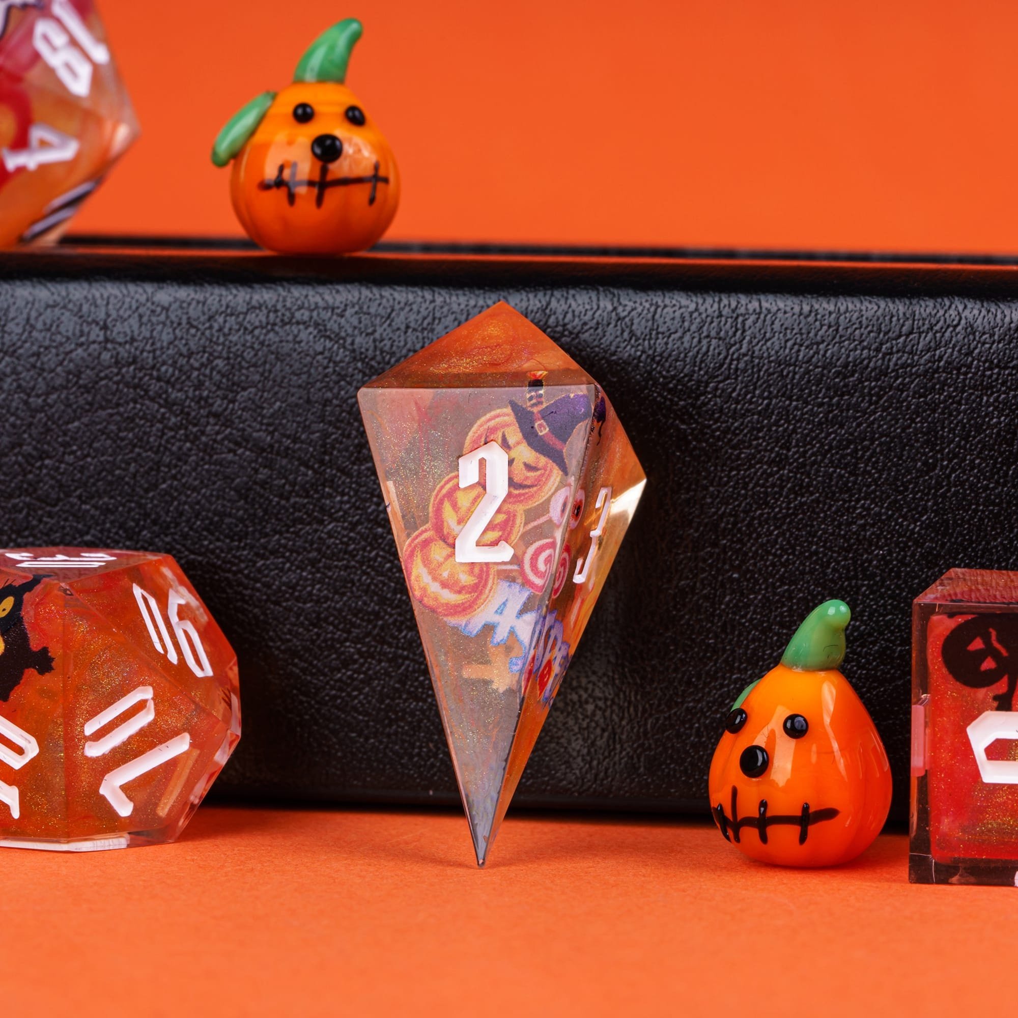 Udixi Polyhedral custom logo rpg dungeons and dragons Handmade Halloween sharp edge Dice set
