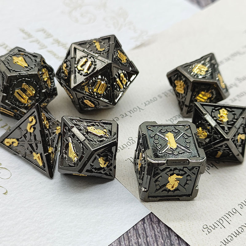 Cool Unique TRPG Dungeons & Dragons Board Game Accessories Customizable New Style DND Metal Solid Dice Made of Zinc Alloy