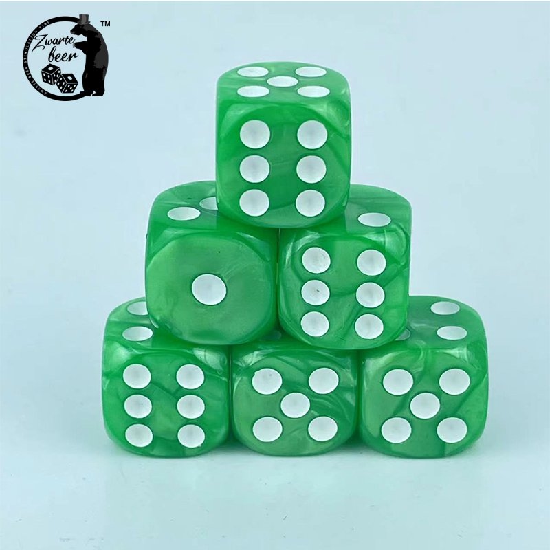 custom D6 12/16mm resin Round Corner Pearl Pattern Dice Color Marbling Polyhedral Dice Game