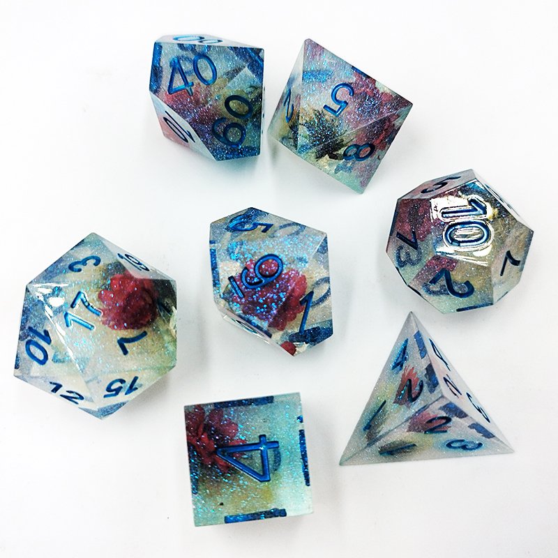 Dnd Rpg Dice Board Or Card Games Dungeons And Dragons Plastic Color Mixed Glitter Polyhedral Resin Dice Set
