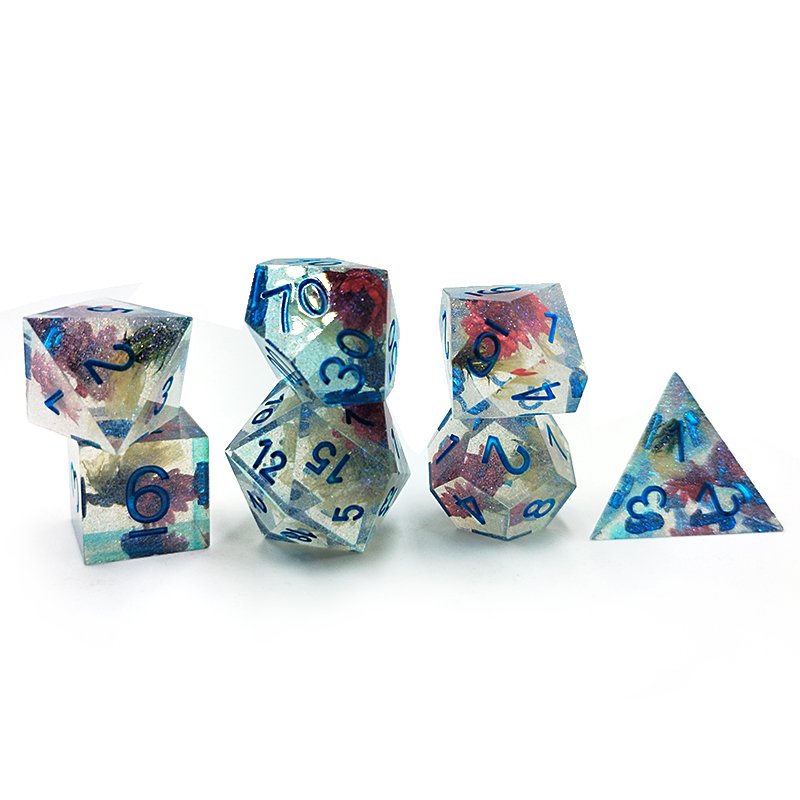 Dnd Rpg Dice Board Or Card Games Dungeons And Dragons Plastic Color Mixed Glitter Polyhedral Resin Dice Set