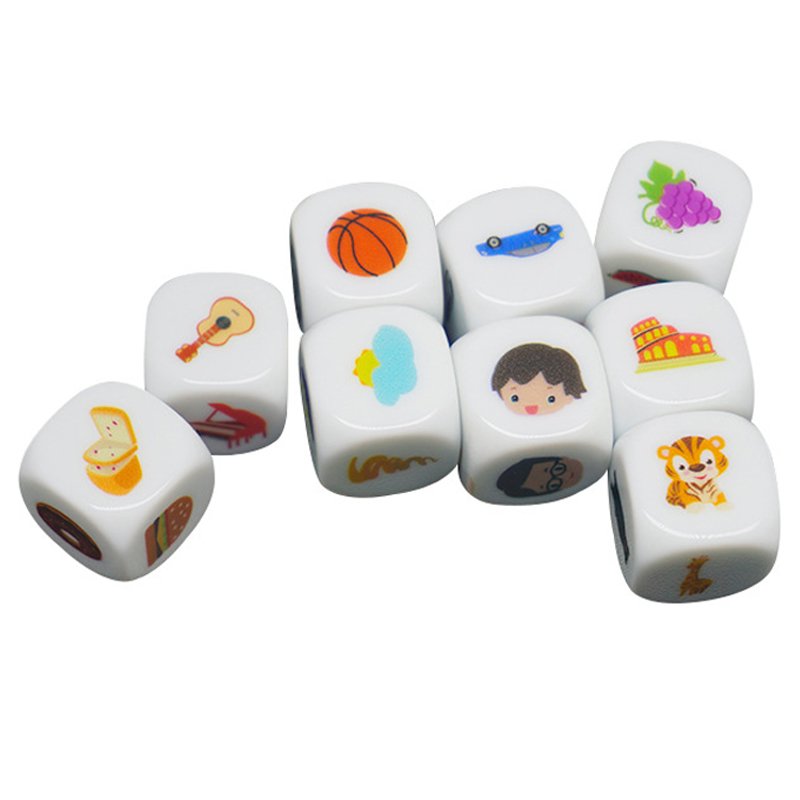 Custom Printed Polyhedral Acrylic Dice 6 Sides 16mm 20mm Plastic Board Game Dice D6 Acrylic Story Dice