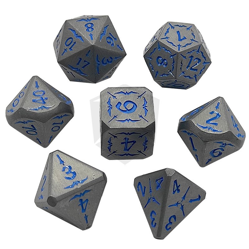 DND Metal Dice Set 7 PCS Dragon Scale Metallic DND Dice Set For Board Game