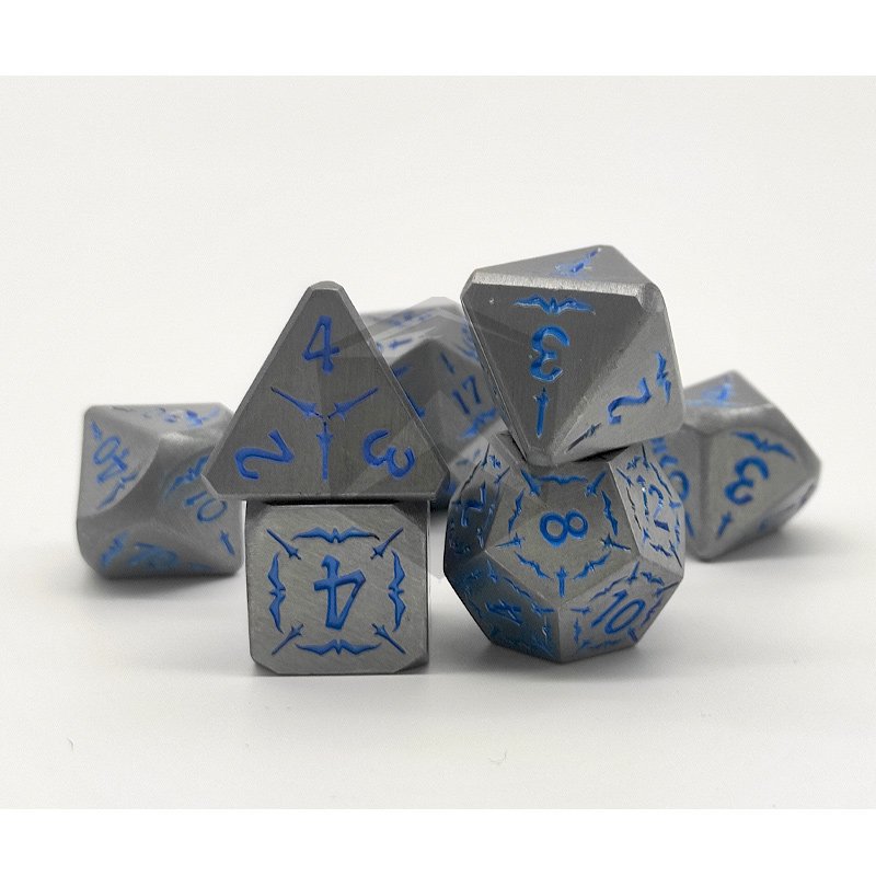 DND Metal Dice Set 7 PCS Dragon Scale Metallic DND Dice Set For Board Game