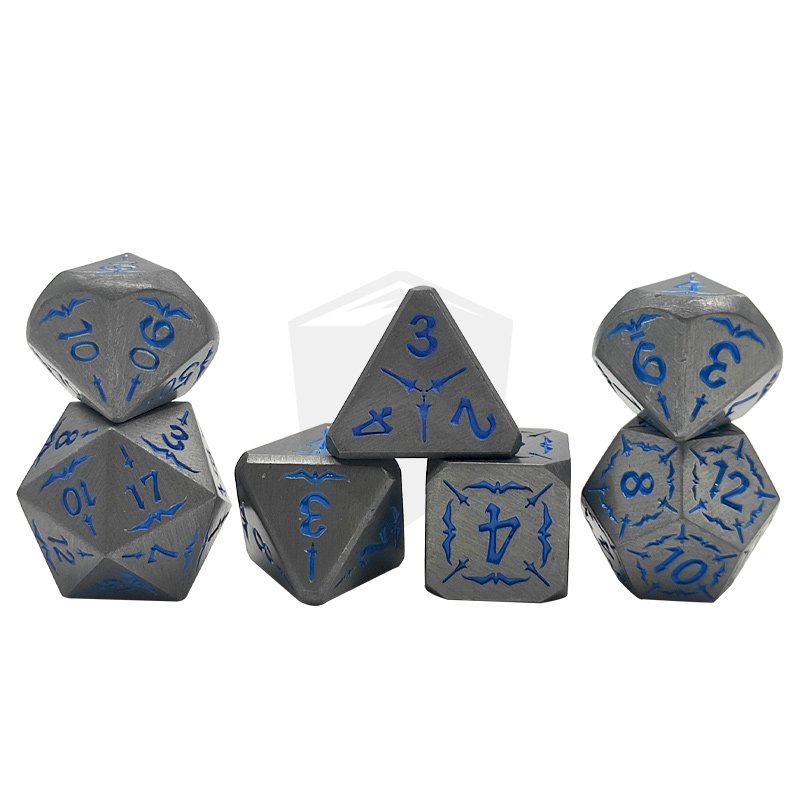 DND Metal Dice Set 7 PCS Dragon Scale Metallic DND Dice Set For Board Game
