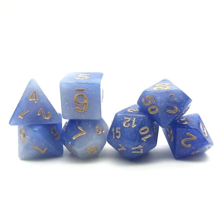 Manufacturers Price Blue White DND Polyhedral Acrylic Dice for Role Playing Game