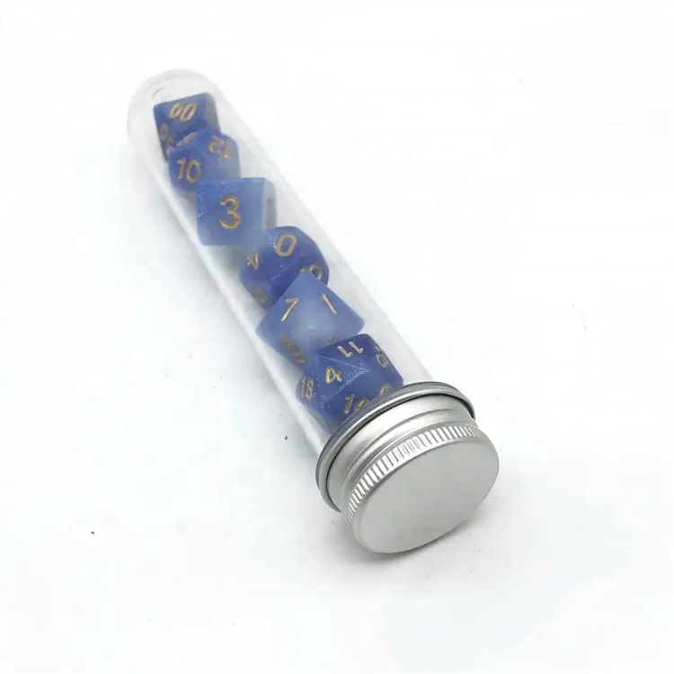 Manufacturers Price Blue White DND Polyhedral Acrylic Dice for Role Playing Game