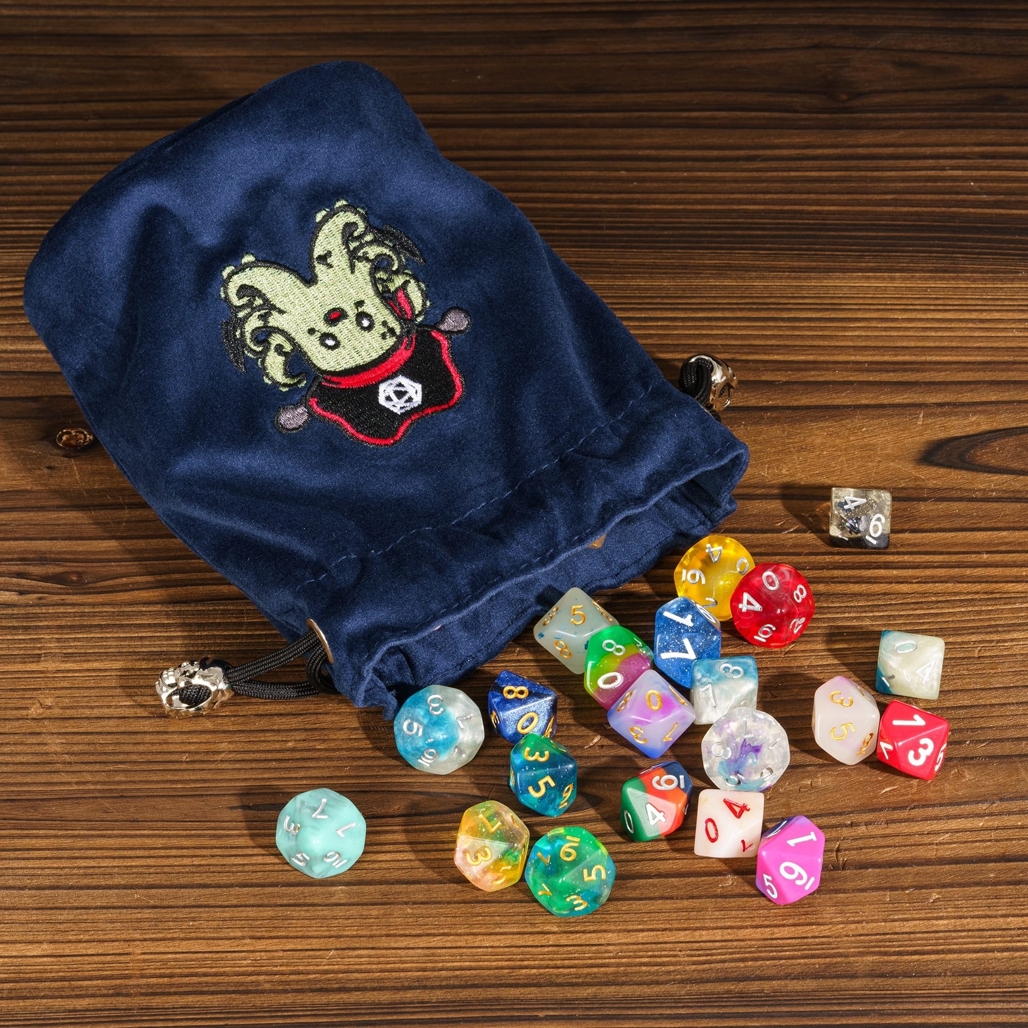 Udixi Custom logo Dice Flannel Drawstring Pattern Dungeons and Dragons dnd rpg dust Dice Bag dice box
