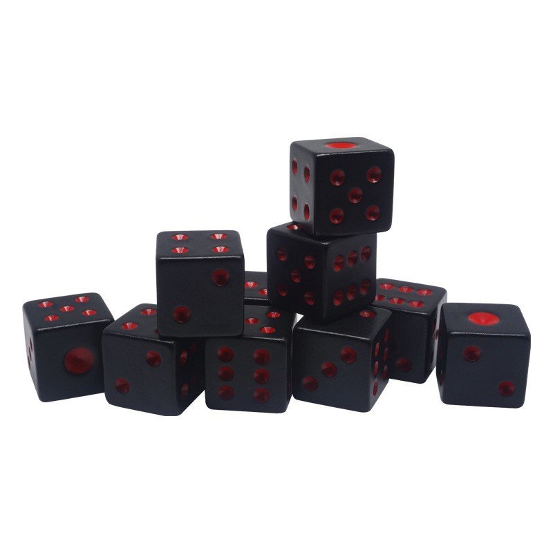 Manufacturers Custom 6 Sides Black Zinc Alloy Cube Points Game Dice Accessories High Quality Metal Solid Dice