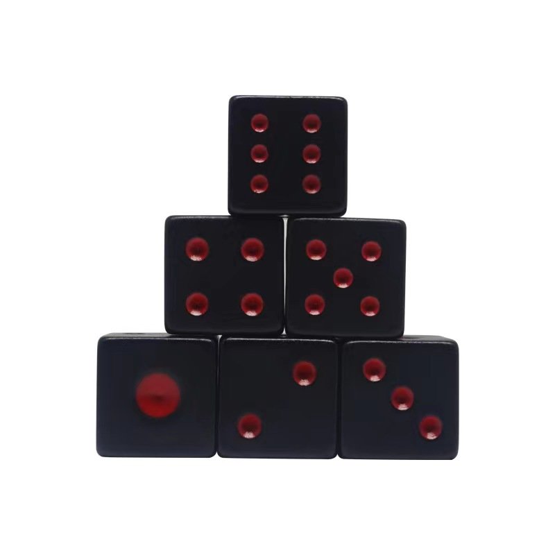 Manufacturers Custom 6 Sides Black Zinc Alloy Cube Points Game Dice Accessories High Quality Metal Solid Dice