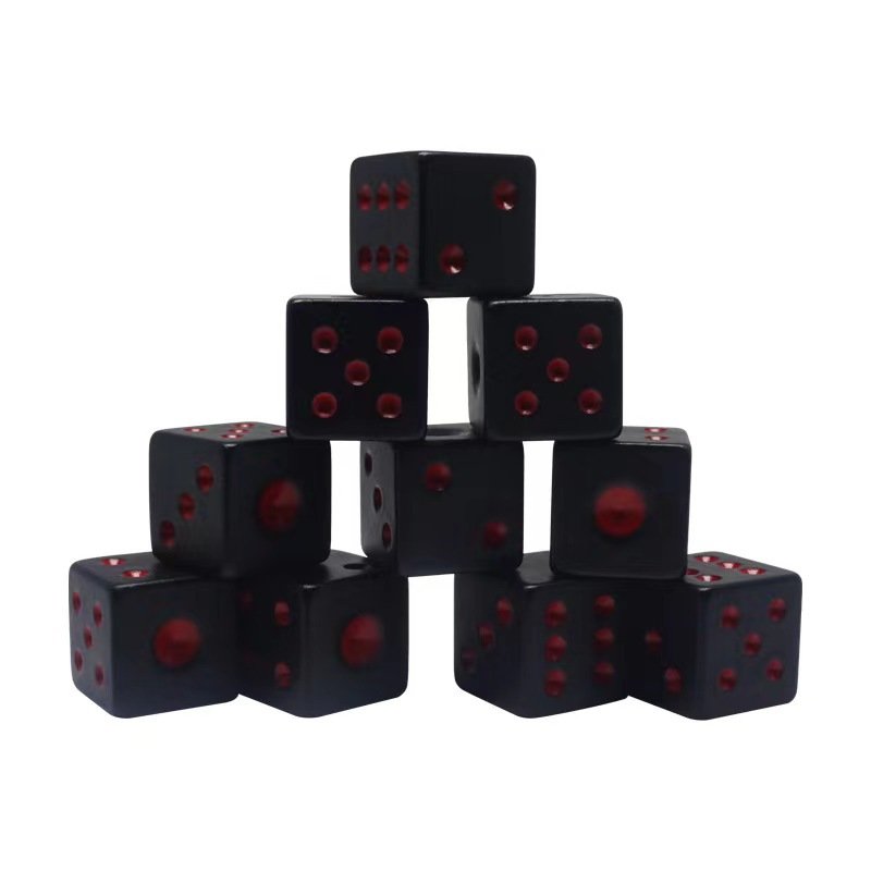 Manufacturers Custom 6 Sides Black Zinc Alloy Cube Points Game Dice Accessories High Quality Metal Solid Dice