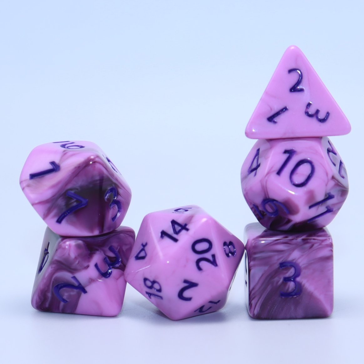 wholesale 5 x 7-Die Double-Colors Polyhedral Dice D4 D6 D8 D10 D% D12 D20 for D&D RPG MTG Role Playing Table Games