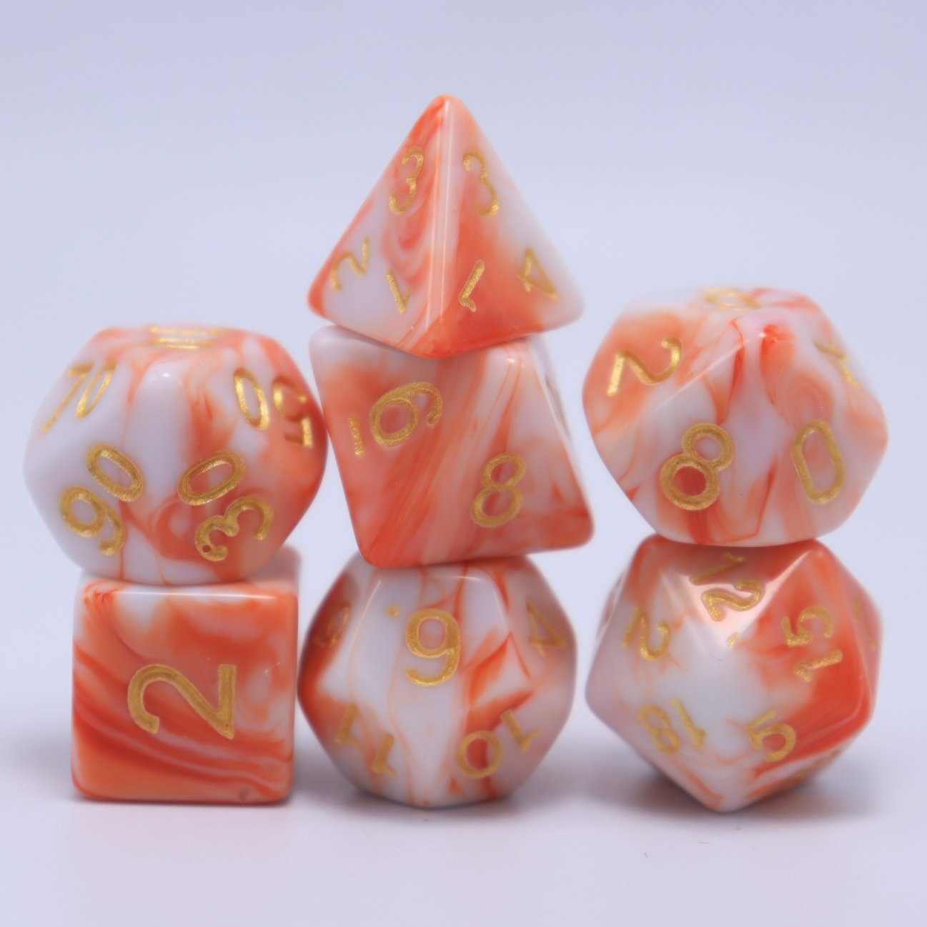 wholesale 5 x 7-Die Double-Colors Polyhedral Dice D4 D6 D8 D10 D% D12 D20 for D&D RPG MTG Role Playing Table Games