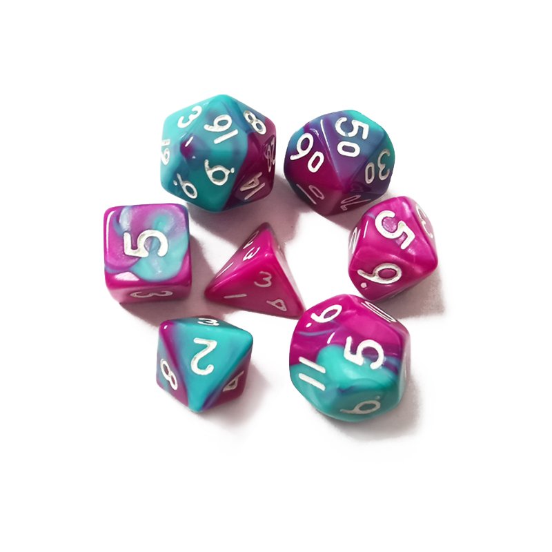 Custom colorful plastic mini polyhedral game dice set for DND or RPG